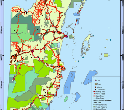 Belize Protected Areas Map